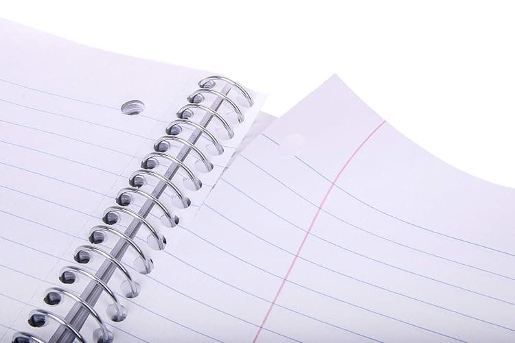 Mintra Office Durable Spiral Notebooks, 1 Subject, (White, College Ruled 3 pack), 100 Sheets, Poly Pocket, Moisture Resistant Cover, Strong Chipboard back, For School, Office, Business - White - College Ruled 3pk thumbnail 7