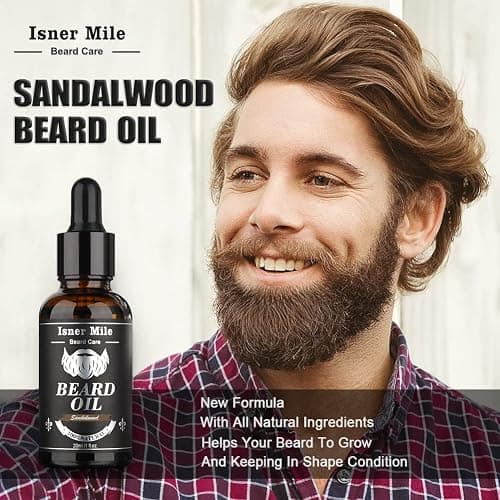 Isner Mile Beard Grooming Kit for Men Care: Trimming Sets with Beard Wash - Oil - Balm - Brush - Comb & Straight Razor, Birthday Christmas Gifts Mens Stocking Stuffers for Him Boyfriend Dad Husband thumbnail 5