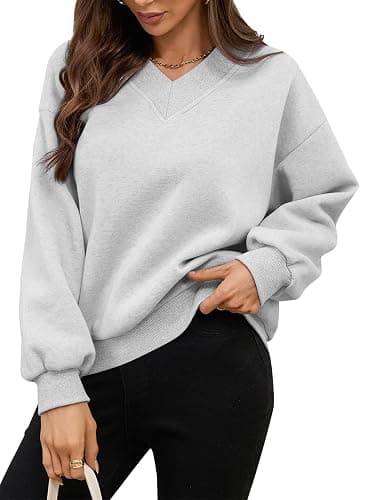 Avanova Women USA Graphic V Neck Sweatshirts Top Drop Shoulder Long Sleeve Pullover Shirt thumbnail 4