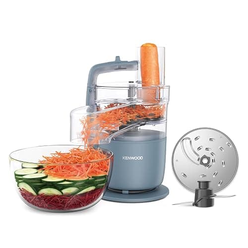 Kenwood, MultiPro Go FDP22.​130GY, Food Processor, for Chopping, Slicing, Grating, Pureeing and Kneading Dough, with Express Serve, 1.3L Bowl, Knife blade, 4mm Slicing/Grating Disk, 650 Watts, Grey - Image 1