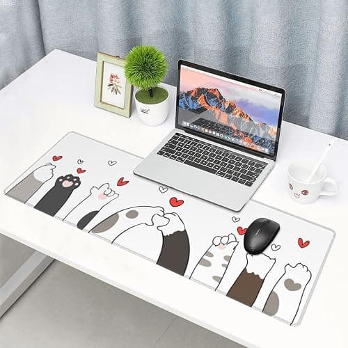 Kawaii Cat Paw Gaming Mouse Pad Large XL Desk Mat Long Extended Pads Big Mousepad for Home Office Decor Accessories 31.5 X 11.8 Inch thumbnail 7