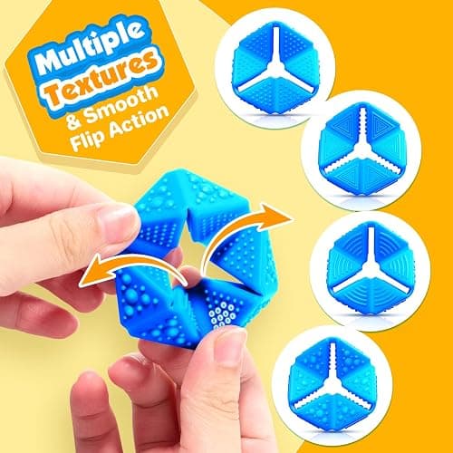 KLT Fidget Sensory Toys for Kids: Quiet Silicone Sensory Flip Cube with Textures - Calming Toys for Autism Kids Anxiety Relief - ADHD Fidget Toys for Classroom Focus thumbnail 2