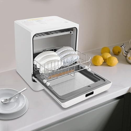 Portable Mini Countertop Dishwasher | Household Dishwasher 4 Modes Hot Air Drying Counter Top Dishwasher with High Temp for Apartment Dorm Small Kitchen thumbnail 4