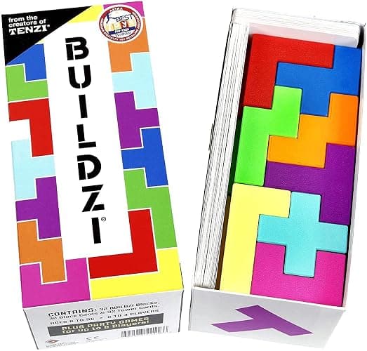BUILDZI by TENZI - The Fast Stacking Building Block Game for The Whole Family - 2 to 4 Players Ages 6 to 96 - Plus Fun Party Games for up to 8 Players thumbnail 2