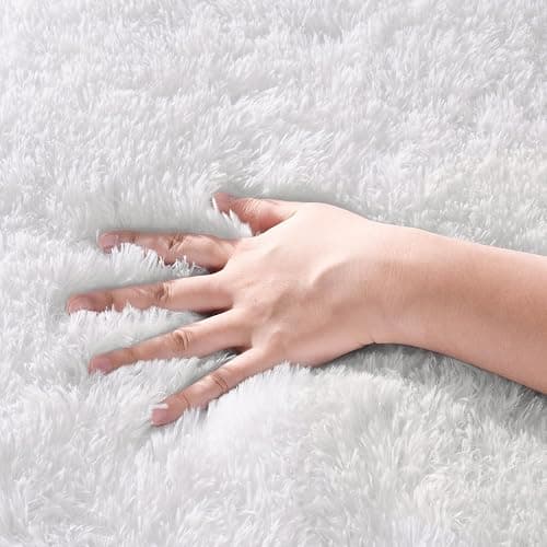 Zentavio White Area Rugs for Bedroom Soft Living Room Rugs 4x6 Fluffy Furry Shag Aesthetic Carpet Plush High Pile Floor Rug for Nursery Kids Room Dorm Home Decor thumbnail 3