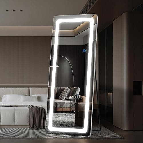 Coomily 71"x28" LED Full Length Mirror, LED Mirror Full Length Lighted Floor Standing,Hanging Mirrors Floor Mirrors with Lighted for Bedroom, Livingroom, Bathroom, Rect Style thumbnail 2