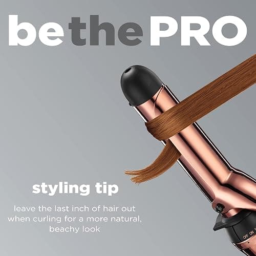 INFINITIPRO BY CONAIR Rose Gold Titanium 1 1/4-Inch Curling Iron, 1 ¼ inch barrel produces loose curls – for use on medium and long hair thumbnail 4