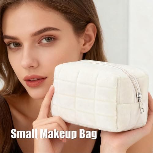 HABUAETY Makeup Cosmetic Bag Small Checkered Pouch Make Up Purse Bag Y2k Accessories thumbnail 7