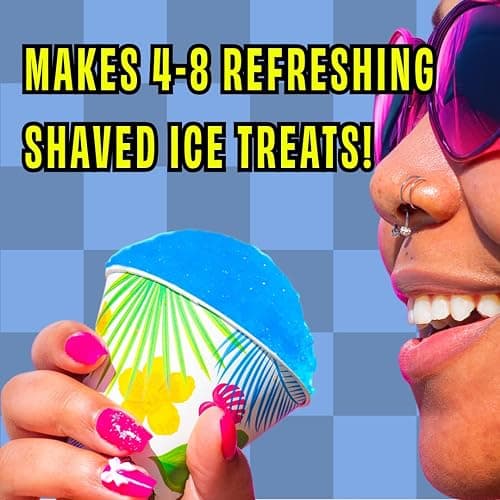 Hawaiian Shaved Ice Blue Raspberry Syrup - Made Nut Soy Dairy Free in the USA - Flavor Fluffy Shaved & Crunchy Snow Cone - Shelf Stable After Opening - Makes 8 Servings - 16 ounces thumbnail 4