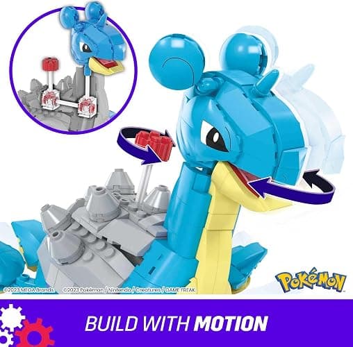MEGA Pokémon Building Toys Set Lapras with 527 Pieces, Articulated and Poseable with Motion, 6 Inches Tall, for Kids thumbnail 4