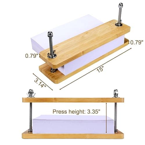 Sholramo Book Press - Bamboo Wood Bookbinding Press for Craft Enthusiasts - Anti-Slip Mat, Portable & Handmade Book Binding Tool (Book Press) thumbnail 2