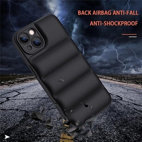 SSASMEU Luxury Down Jacket Phone Case For iPhone 15 14 13 12 11 Pro XS Max X XR 7 8 Plus The Puffer Case Soft Silicone Shockproof Cover,B,Black,For iPhone X XS thumbnail 4
