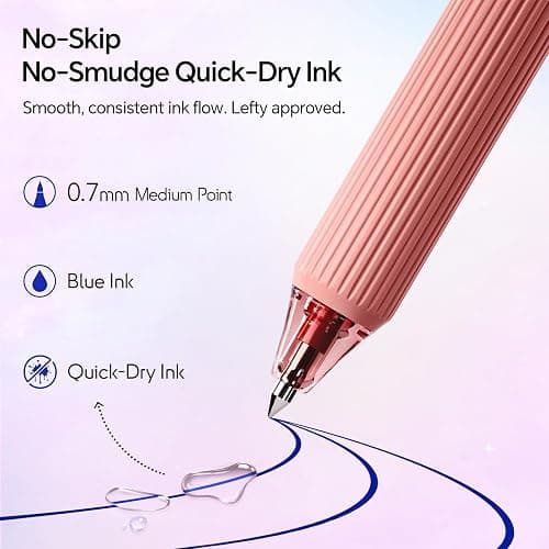 WRITECH Gel Pens Fine Point: Blue Ink 0.7mm Retractable 4ct Smooth Writing with Aesthetic Gradient Color Barrel for Journaling Note Taking Silent Click No Smear Nebula Pen Set thumbnail 2