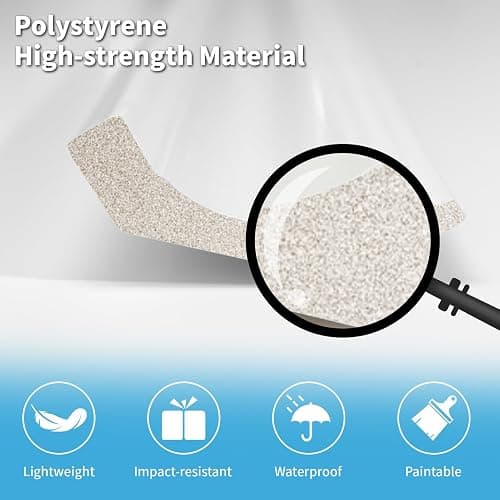 Art3d 10-Pack 47Ft White Ceiling Crown Molding Trim, High Impact Polystyrene Decorative Ceiling Moulding, Installed with Glue thumbnail 6
