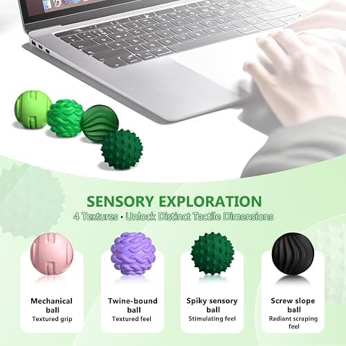 DGMDGS 8-Pack Silicone Magnetic Sensory Fidget Balls, Stress Relief Toys for Adults and Teens(14+), Suitable for Autism ADHD Anxiety, Office Desk Fun Tactile Toy(Pink) thumbnail 3