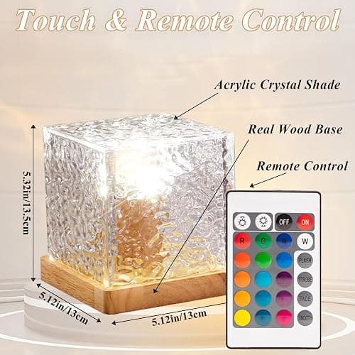 Aurora Ocean Wave Lights Projector No Wiring, Touch Cube Color Changing Light with 16 Colors 4 Modes Dimmable Cordless Mood Lamp for Shower, Northern Light for Bedroom Bathroom, with Remote (Large) thumbnail 6