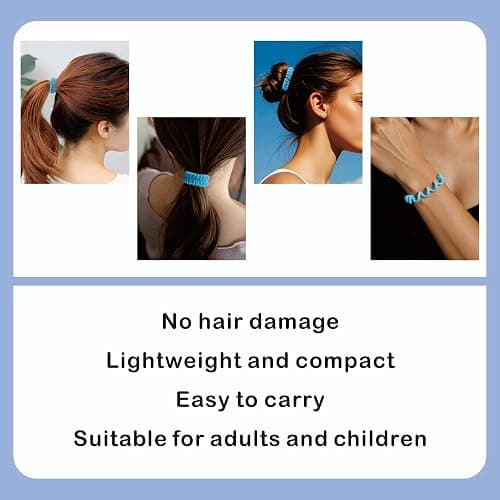 ETANEAR Spiral Hair Ties, 60-Pc Elegant Hair Scrunchies Elastic Hair Ties for Women's Hair Comfortable, Non-Slip, No Damage Perfect for Various Occasions/Styles, Ideal Gift for Girls, Kids - Full-Color - 30 Colors thumbnail 6