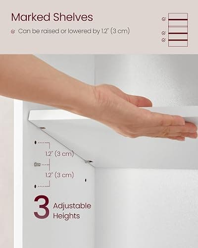 VASAGLE 5-Tier Bookshelf, Storage Organizer, 23.6 x 9.4 x 52.8 Inches | Particleboard and MDF, for Home Office, Cloud White, CUSTOS Collection ULBC165T14 thumbnail 7