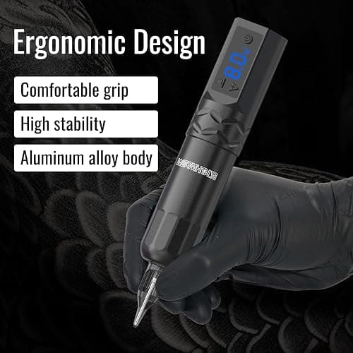 Wormhole Tattoo Kit Wireless Tattoo Gun Kit 2pcs Cordless Tattoo Pen 20pcs Tattoo Cartridge Needles Complete Tattoo Machine Kit for Beginners WTK378 thumbnail 5