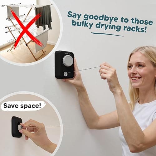 GorillaLine Max – Retractable Clothesline Indoor Outdoor, Non-Sagging Heavy Duty Clothes Drying Line, Wall Mounted Drying Rack, Air Dry Clothing, Max Tighten with GorillaGrip thumbnail 7