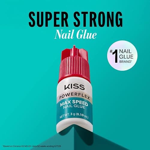 Kiss PowerFlex Maximum Speed Nail Glue - Fast Drying Adhesive for Glue-On Nails & Repairs with Nozzle Tip Applicator, Ideal for Tips & Wraps, Net Wt. 0.10 oz (3g) thumbnail 8