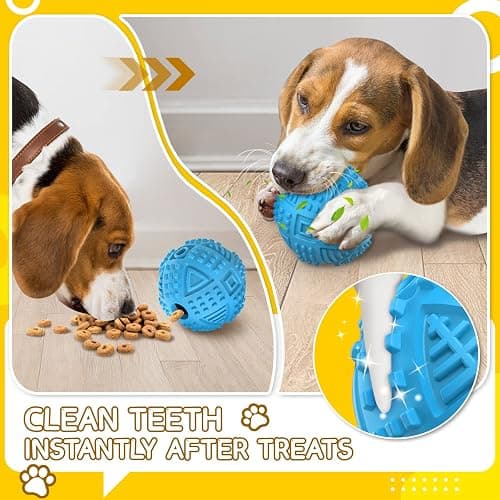LEGEND SANDY Dog Balls Treat Dispensing Dog Toys for Aggressive Chewers Large Breed, Nearly Indestructible Squeaky Puppy Chew Toys for LargeBreeds, Natural Rubber Doggie Puzzle Toys, Pet Treat Ball thumbnail 6