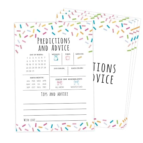 Sprinkle Predictions and Advice Game, Pack of 30 Game Cards, Sprinkle Baby Shower Game, Gender Reveal Party Decorations, Gender Neutral - KR44 - Image 1