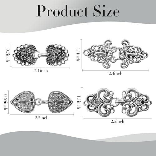 ZESION Vintage Shirt Clip - Dress Cinch, Cape Sweater Cardigan Shawl, Cloak Clips for Women - 4Pc thumbnail 2