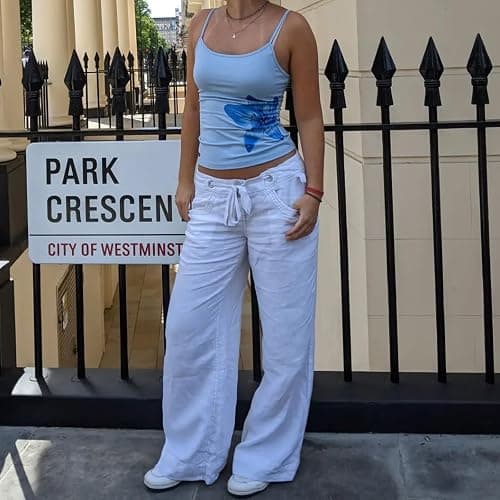 Geagodelia Damen Sexy Spaghetti Tank Top Sommer Trägertop Ärmellose Spaghettiträger Cami Oberteil Crop Tops Y2k Aesthetic Clothes Camisole Outfit thumbnail 5