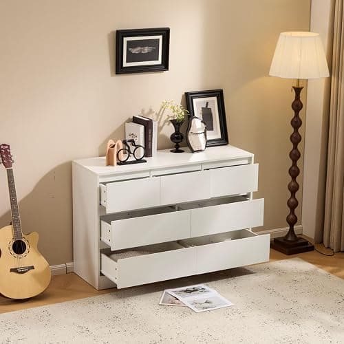 Karl home Dresser for Bedroom, Wood Dressers with 4/6 Drawers, Chest of Drawers (White, 7 Drawer) thumbnail 4