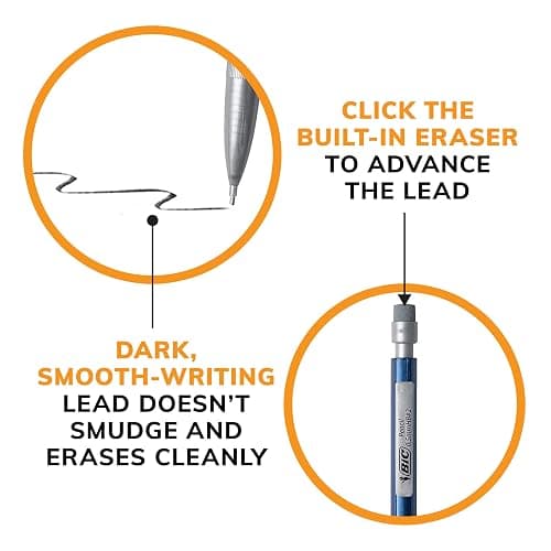 BIC Xtra-Precision Mechanical Pencils, Fine Point, 0.5mm, 24-Count Pack | Mechanical Drafting Pencil Set | Crisp, Precise Lines | Clean-Erasing Lead | Strong Core | Ideal for Drafting and Writing thumbnail 9