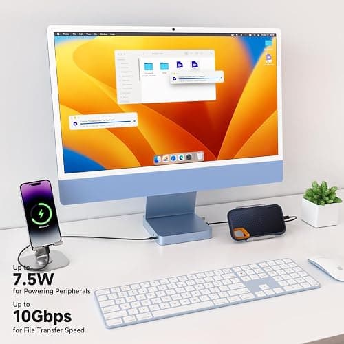 Minisopuru iExpandMate DS802PRO iMac Accessories with 4K@60Hz HDMI, USB C Charging, 2.5GbE, 4TB M.2 SSD Enclosure, USB C Hub for iMac 24 inch M1/M3/M4, iMac Hub with 4 x USB, SD/TF, Audio | Blue thumbnail 4