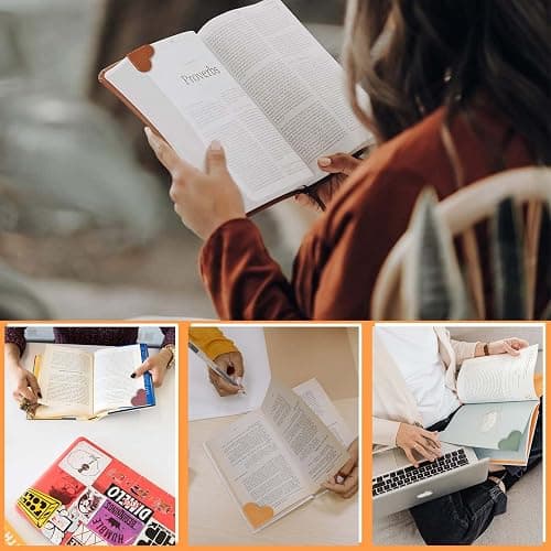 Leather Heart Bookmarks - Winjeto 6 Pieces Cute Corner Page Book Marks for Teachers Students Book Reading Lovers, for School Office Home Supplies (Heart（6pcs）) thumbnail 6