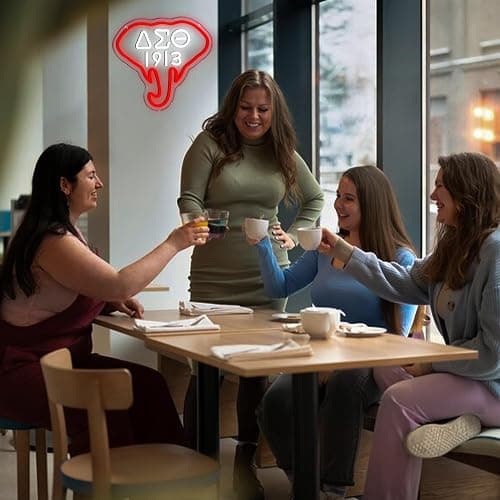 Gippro 1913 Sorority Neon Sign, Dimmable Led Red Elephant Sorority Neon Lights for Wall Decor, Led Sign Greek Letters USB Powered 1913 Sorority Gifts for Party Female Friend Gift(11.8 * 11in) thumbnail 7
