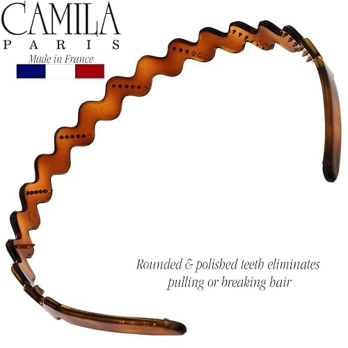 Camila Paris CP3881 French Headband for Women, Tortoise Shell, Strong Hold Grip Women's Hair Band, Ligth and Very Flexible, No Slip and Durable Styling Girls Hair Accessories, Made in France thumbnail 6