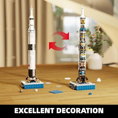 TYCOLE Space Rocket Building Block Set with Launch Stand, DIY Rocket Ship Model with Translucent Design, Cool Collectible Model for Home & Office Decor,Birthday Gift for Adults and Boys 8-14 (846PCS) thumbnail 5