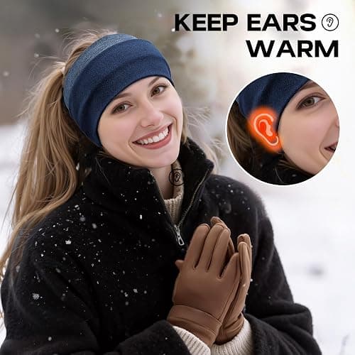 Sukeen Ear Warmer Headband for Women, Double-Layer Warm Winter Headbands for Women, Ear Muffs for Running Cycling Sports thumbnail 3