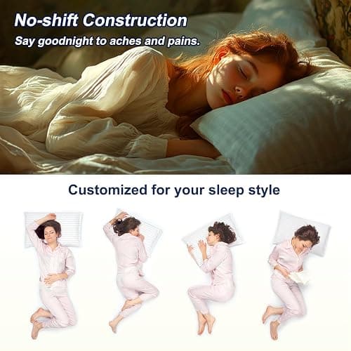 Favocama Pillows Standard Size Set of 4 Hotel Collection Bed Pillow for Sleeping Pillows 4 Pack for Back, Stomach or Side Sleepers Soft and Supportive Washable Pillows for Bedroom - White - Standard(Pack of 4) thumbnail 6