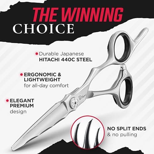 Fagaci Professional Hair Cutting Scissors 5” Japanese Steel for Ultra-Precise Cuts, Razor Sharp Blades Hair Scissors for Women & Men, Extreme Durability Hair Shears, Hair Cutting Barber Scissors thumbnail 4