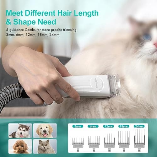 Neakasa P1 Pro Pet Grooming Kit & Vacuum Suction 99% Pet Hair, Professional Clippers with 5 Proven Grooming Tools for Dog and Cat thumbnail 3