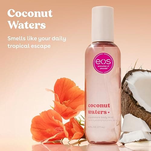 eos Cashmere Body Mist, Coconut Waters, Body Spray for Women, Hair Mist, Coconut Perfume, Moisturizing, Hyaluronic Acid, Glycerin, Vegan, Cruelty-free, 6 fl oz thumbnail 2