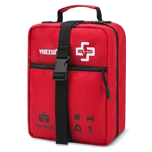 VRIEXSD 400 Piece Large First Aid Kit Premium Emergency Kits for Home, Office, Car, Outdoor, Hiking, Travel, Camping, Survival Medical First Aid Bag, Red - Image 1