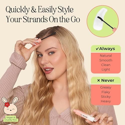 INH Hair Mascara for Flyaways | Quick Slick Hair Finishing Stick for Flyaways, Frizz Control, & Slick Back Look | Non Greasy & Non Comedogenic Smoothing Serum & Frizz Tamer Wand | Peach Tart, 18ml thumbnail 5