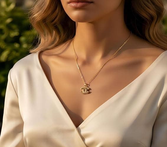 HONOLAYA 18K Gold Plated CZ Letter Pendant Necklace, Dainty Fashion Jewelry for Women, Yellow Gold Metal Chain, Perfect Daily Wear Gift thumbnail 6