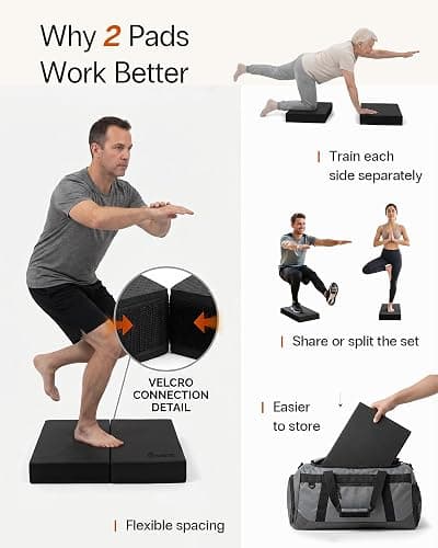 StrongTek 2-in-1 Foam Balance Pad and Kneeling Pad, Non-Slip | Supportive Cushioning, Core Stability Training, Yoga and Pilates, Physical Therapy and Rehab, Medium and Large Sizes thumbnail 3
