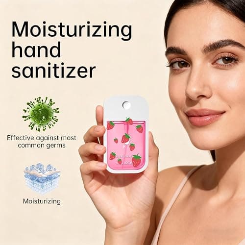 New 5 Pcs Moisturizing Hand Sanitizer Spray,Portable Power Mist Hydrating Travel Size,Skin Moisturizer Tightens(5 Scents,6.5 Fl Oz) thumbnail 5