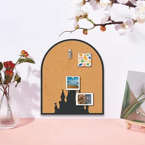 CRASPIRE Castle Pin Cork Board 11.8x9.8In Wall Mounted Framed Bulletin Display Badge Wooden Saddle Brown Memory Memo Brooch Lapel Pin Holder Storage for Home Office School Classroom Wedding Decoration thumbnail 7