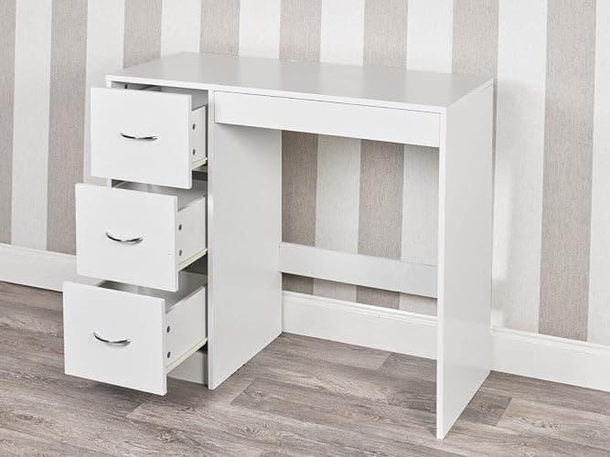URBNLIVING White Wooden Bedroom Furniture Cabinet Chest of Drawers Dressing Table Wardrobe - Dressing Table thumbnail 2