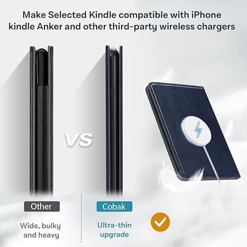 CoBak Stand Case for 7" Kindle Paperwhite 12th Gen 2024 and Kindle Colorsoft with Hand Strap - Compatible with iPhone MagSafe, for Samsung/Belkin/Anker Wireless Charging Pads, Durable, Auto Sleep Wake thumbnail 5