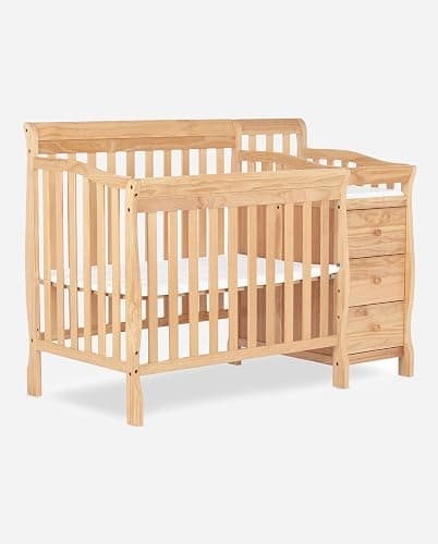 Dream On Me Jayden 4-in-1 Convertible Mini Baby Crib with 3 Drawer Changer | Converts to Daybed & Twin Size Bed, Wooden Crib with Mattress, 3 Adjustable Heights, GREENGUARD Gold & BSA Verified, Natural thumbnail 11
